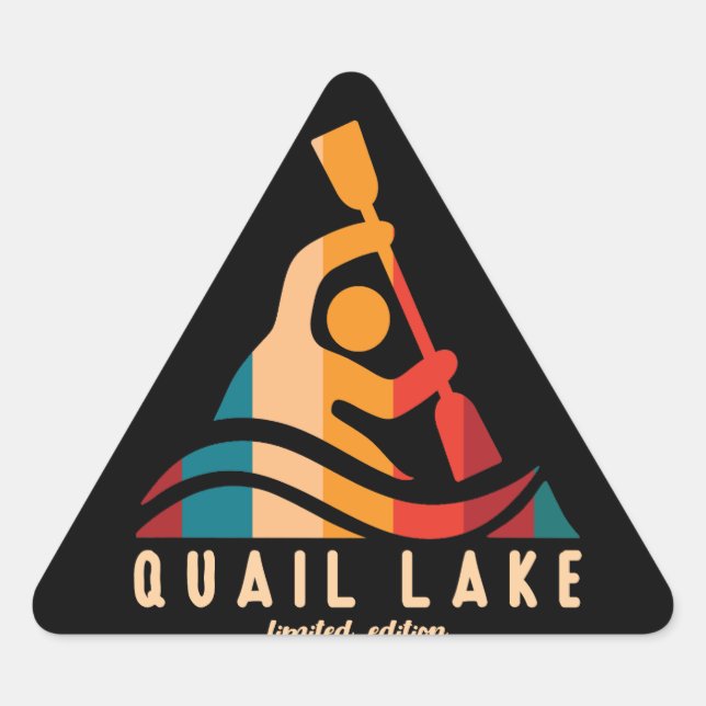 Sticker Triangulaire Retro Quail Lake Kayak (Devant)