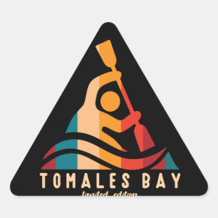 Sticker Triangulaire Retro Tomales Bay Kayak