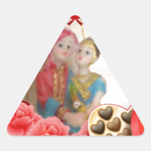 Sticker Triangulaire Romantique Amour Coeur Art Imprimer
