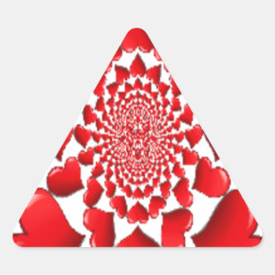 Sticker Triangulaire Romantique Red Hearts Art Motif Imprimer