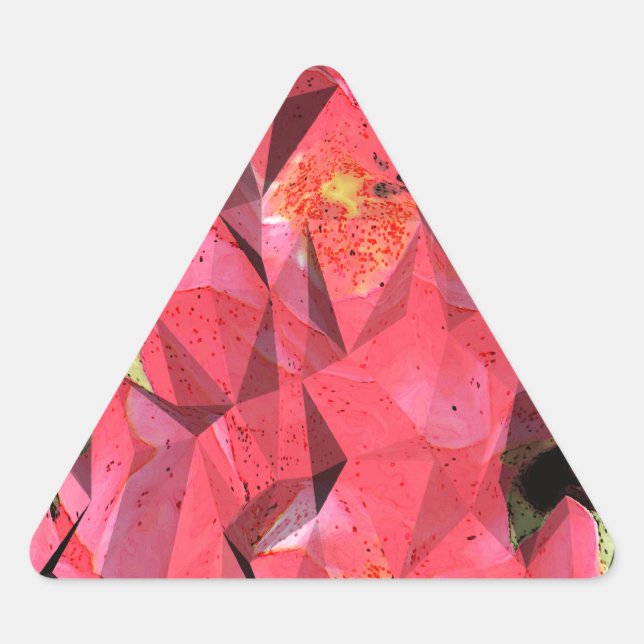 Sticker Triangulaire Roses Abstraits cubes (Devant)