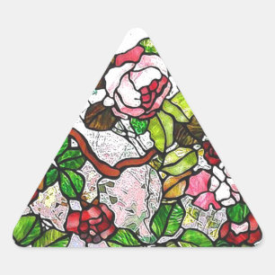 Sticker Triangulaire Roses d'escalade - verre souillé