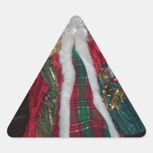 Sticker Triangulaire Royal Plaid Hohoho Père Noël Joyeux Noël