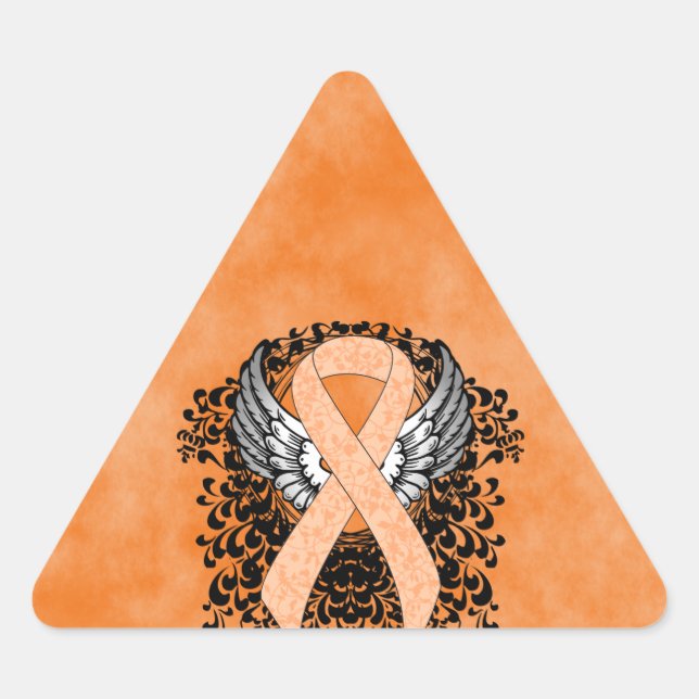 Sticker Triangulaire Ruban de sensibilisation avec ailes (Devant)