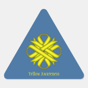 Sticker Triangulaire Ruban de trèfle jaune par Kenneth Yoncich