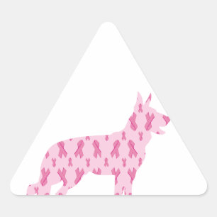 Sticker Triangulaire Rubans de cancer rose berger allemand