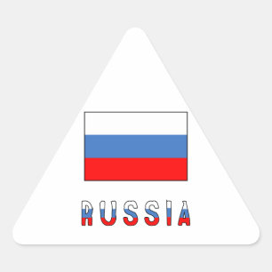 Sticker Triangulaire Russie et drapeau russe