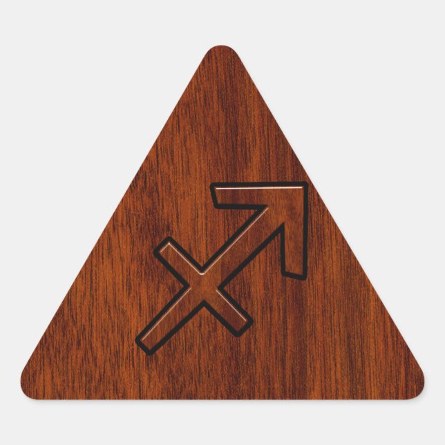 Sticker Triangulaire Sagittarius moderne Zodiac Connexion style acajou (Devant)