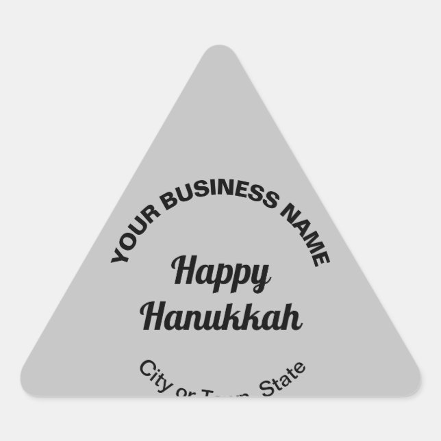 Sticker Triangulaire Salutation des entreprises Hanoukka sur le gris (Devant)