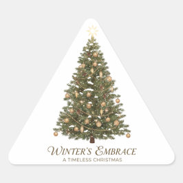 Sticker Triangulaire Sapin de Noël Traditionnel L'Étreinte de l'Hiver