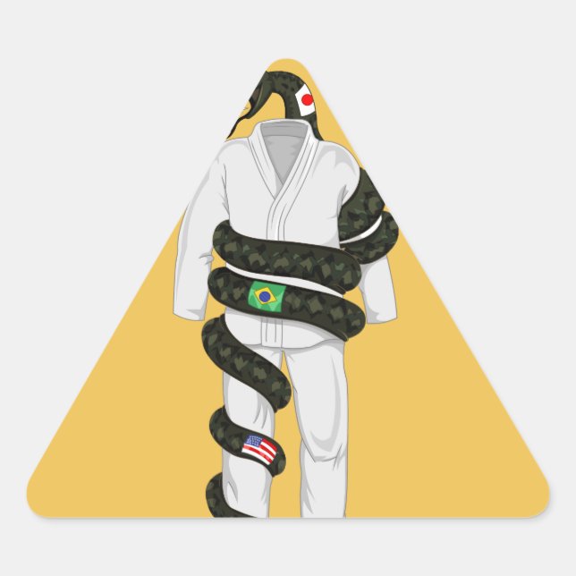 Sticker Triangulaire Serpent Jiu Jitsu Brésilien (Devant)
