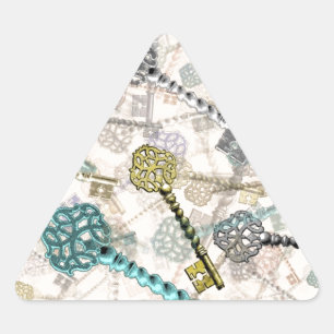 Sticker Triangulaire Shabby chic touches vintage imprimer, subtil, ombr