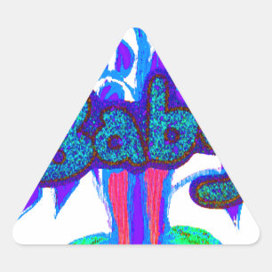 Sticker Triangulaire Soft Cyan Blue Flower Art : A Baby's Touch.