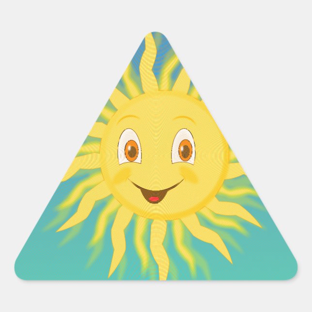 Sticker Triangulaire Soleil Avec Lignes Circulaires (Devant)