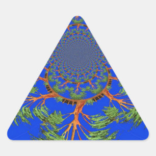 Sticker Triangulaire Sous le ciel bleu : La collection d'arbres Acacia