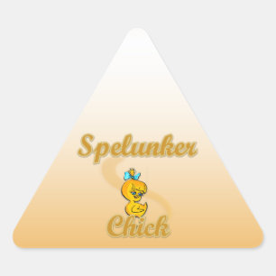 Sticker Triangulaire Spelunker Chick