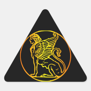 Sticker Triangulaire Sphinx d'or
