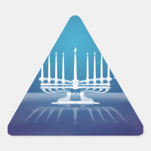 Sticker Triangulaire Starlit Menorah II
