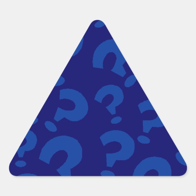 Sticker Triangulaire Stick Papeterie Question Mark Art Blue Triangle (Devant)