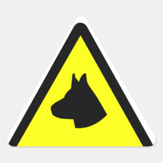 Sticker Triangulaire Symbole chien de garde