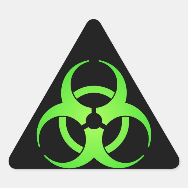 Sticker Triangulaire Symbole de biodanger vert (Devant)