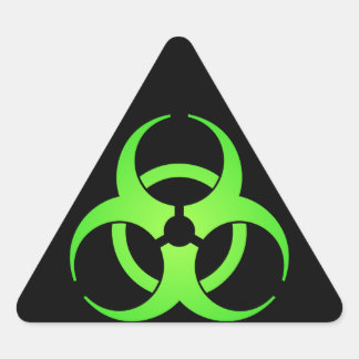 Sticker Triangulaire Symbole de biodanger vert