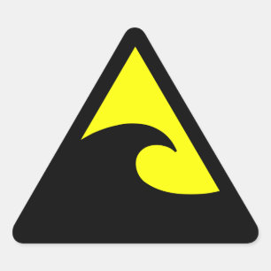 Sticker Triangulaire Symbole de danger du tsunami