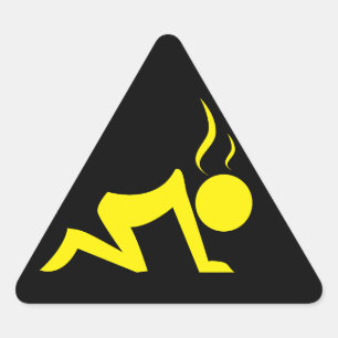 Sticker Triangulaire Symbole de stress (jaune sur noir)