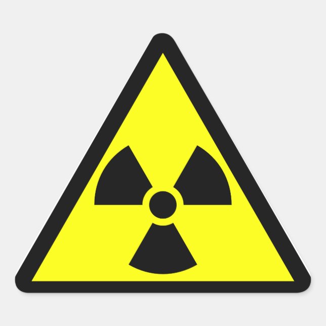 Sticker Triangulaire Symbole officiel du trefil radioactif (Devant)