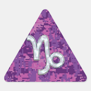 Sticker Triangulaire SYMBOLE Zodiaque Capricorne Camouflage numérique r