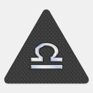 Sticker Triangulaire Symbole Zodiaque de Libra élégant Décor de peau de