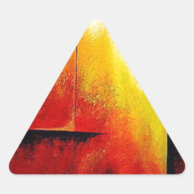 Sticker Triangulaire Tableau Abstrait de Hizli (Devant)