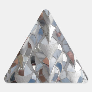 Sticker Triangulaire Temple blanc en tuiles miroir, Chiang Rai