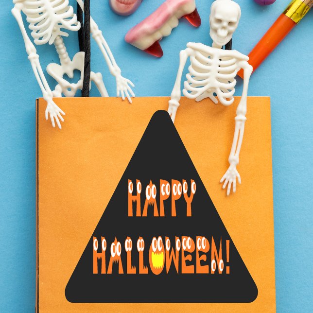 Sticker Triangulaire Texte de squash d'Halloween (Halloween Squash Text Triangle Sticker)