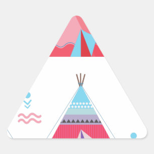 Sticker Triangulaire tipi rose