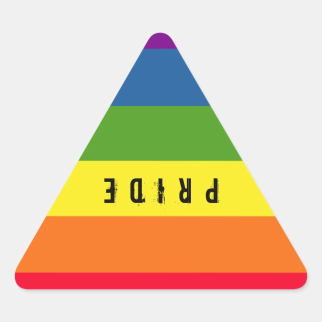Sticker Triangulaire Triangle gai coloré Rainbow Pride (Devant)