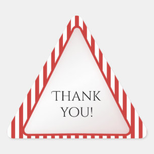 Sticker Triangulaire Triangle géométrique rayure rouge/blanche de Mer