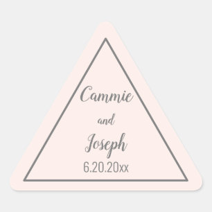 Sticker Triangulaire Triangle rose moderne simple Mariage géométrique