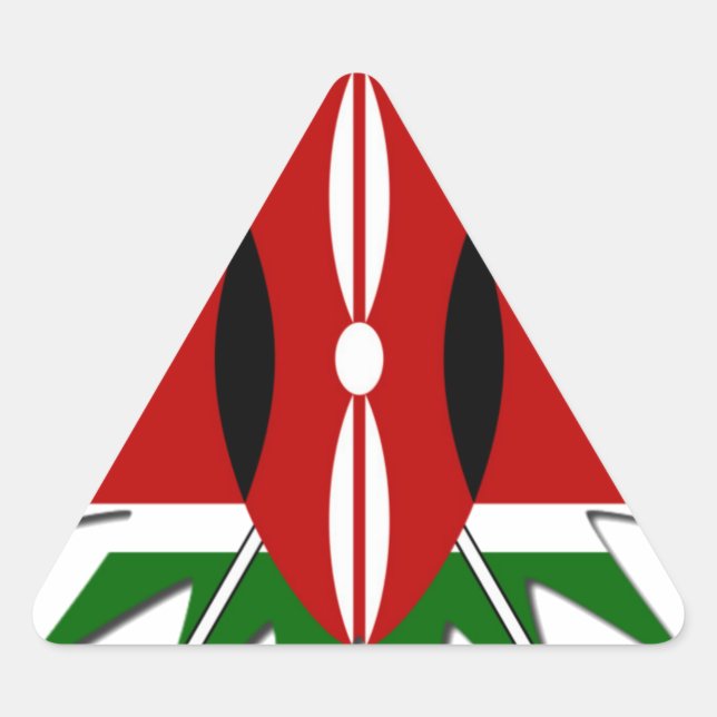 Sticker Triangulaire Un Motif kenyan dynamique : un art 18 étoiles (Devant)