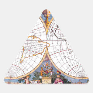Sticker Triangulaire Une Nouvelle Carte Du Terraqueux Globe Triangulair