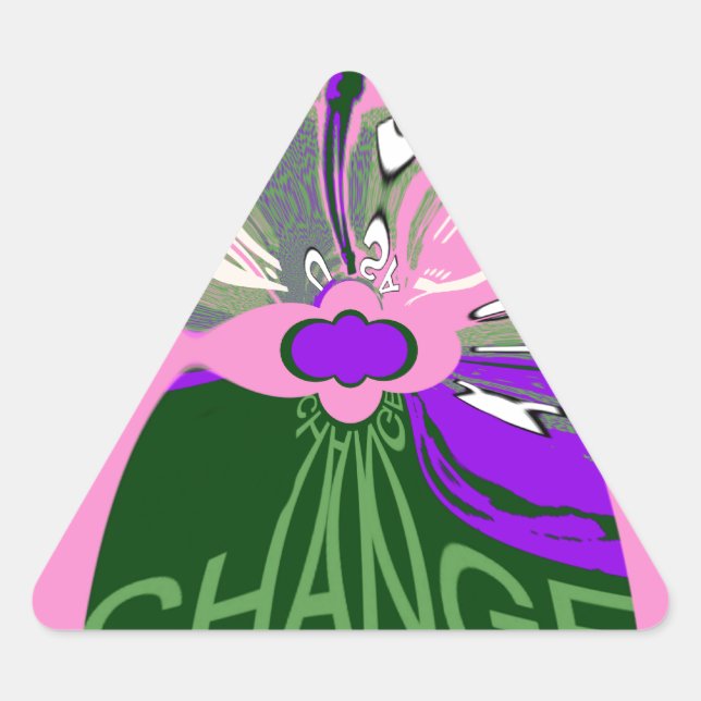 Sticker Triangulaire USA Change Art Print (Devant)