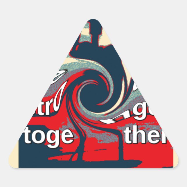 Sticker Triangulaire USA Change : Un design uni plus fort (Devant)