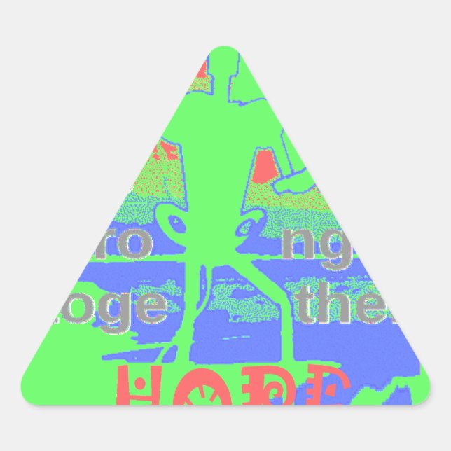 Sticker Triangulaire USA Hope : Neon Lemon & Orange Art (Devant)