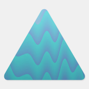 Sticker Triangulaire Vagues Abstraites Bleu Turquoise