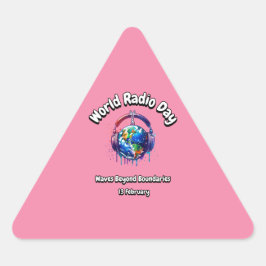 Sticker Triangulaire Vagues Au-Delà Des Frontières. Journée mondiale de