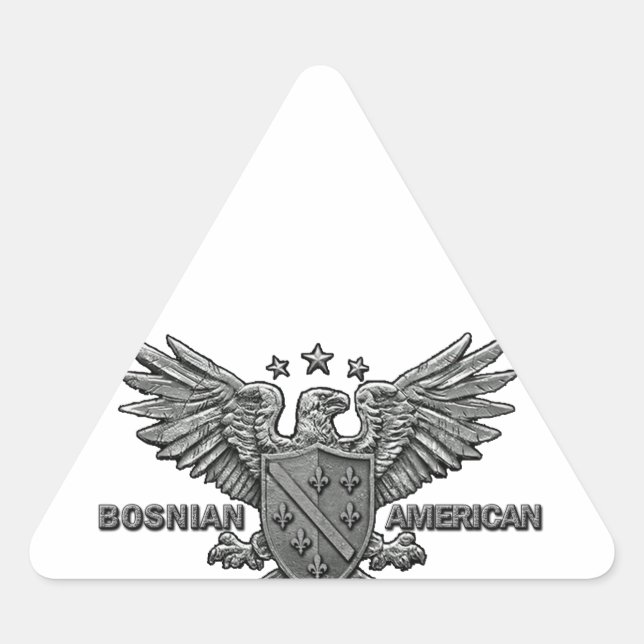 Sticker Triangulaire Vêtement à thème américain bosniaque (Devant)