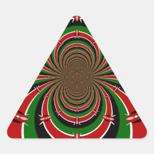 Sticker Triangulaire Vibrant Kenya Vision : Drapeau kényan en miroir