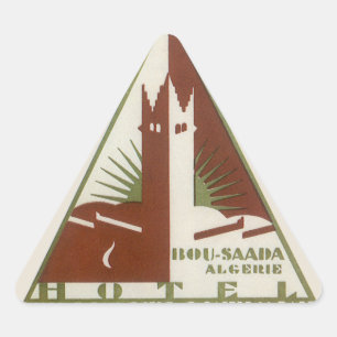 Sticker Triangulaire Vintage voyage, Hôtel Trans Atlantique, Algérie