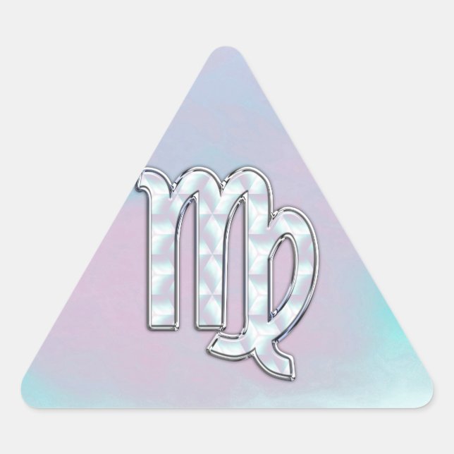 Sticker Triangulaire Virgo Zodiac Connexion Pastels Style Nacre Imprime (Devant)