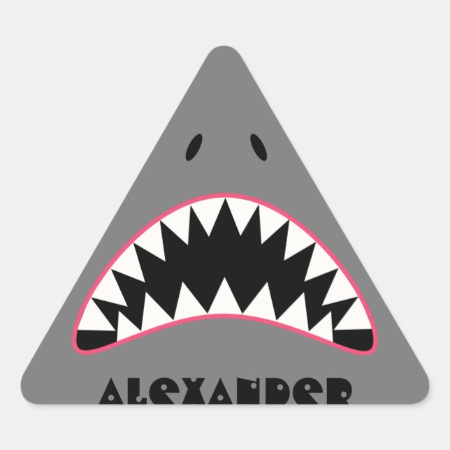 Sticker Triangulaire Visage drôle de requin (Devant)